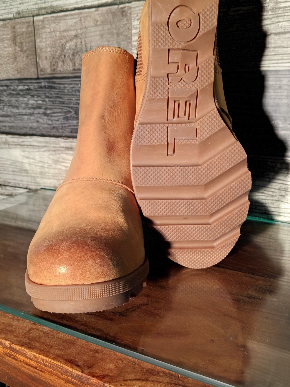 Sorel Tan Leather Ankle Booties